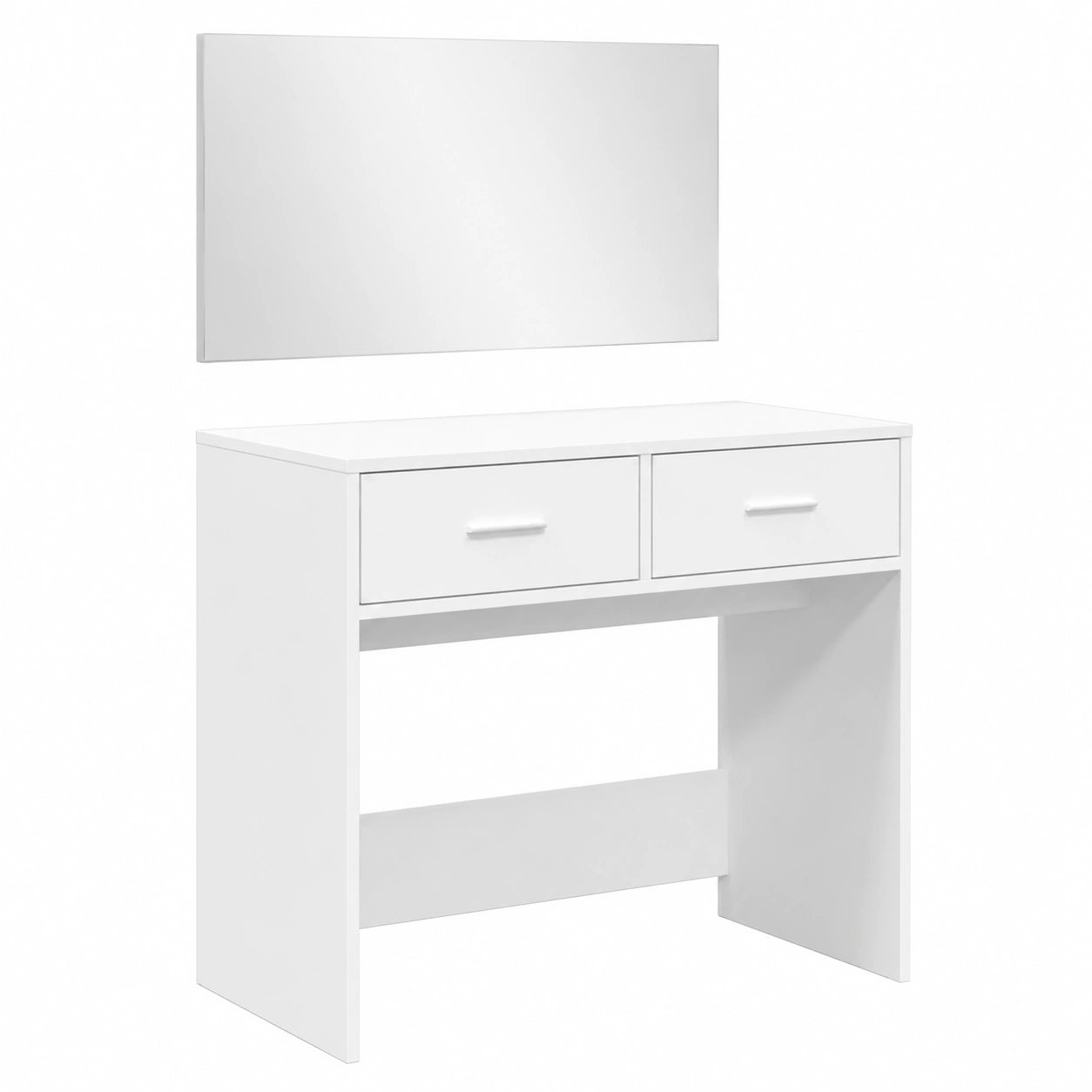 Tocador Blanco con Espejo 80x39x80 cm para Dormitorio