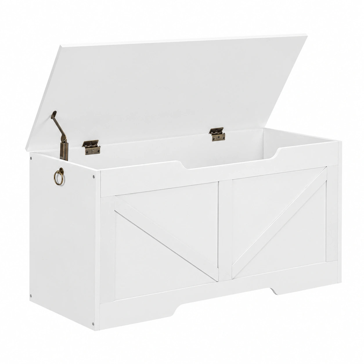 Baúl de Almacenamiento HOOBRO, Caja de Juguetes con Tapa, Banco Organizador para Niños, Pasillo y Salón, Blanco, 100 cm
