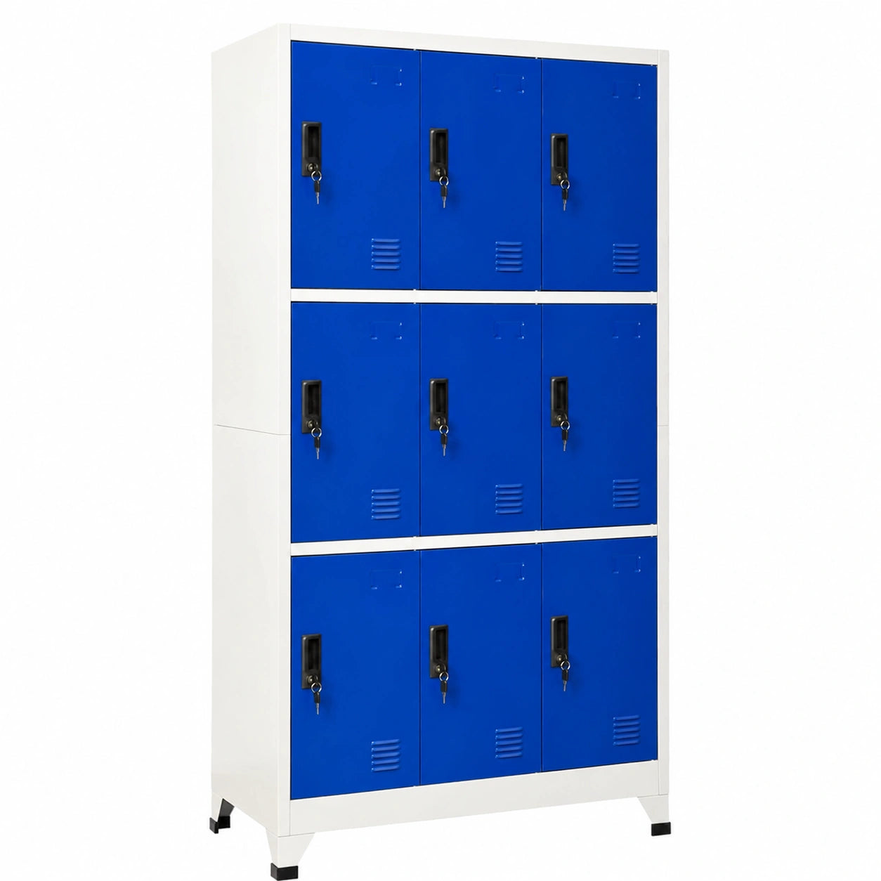 Armario Archivador Metálico para Oficina en Gris Antracita y Blanco 90x45x180 cm