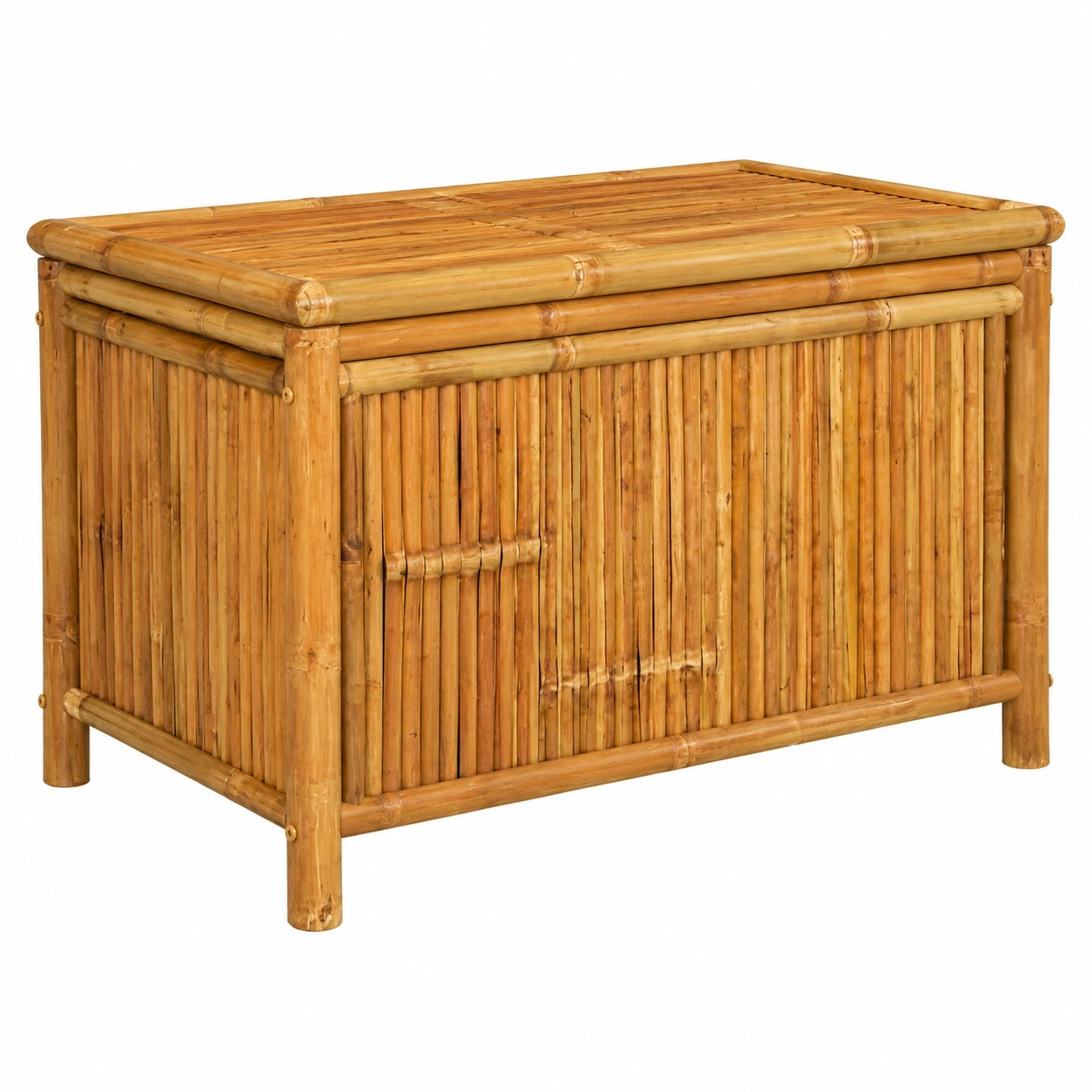 Arcón de Jardín de Bambú para Almacenaje Exterior 90x52x55 cm
