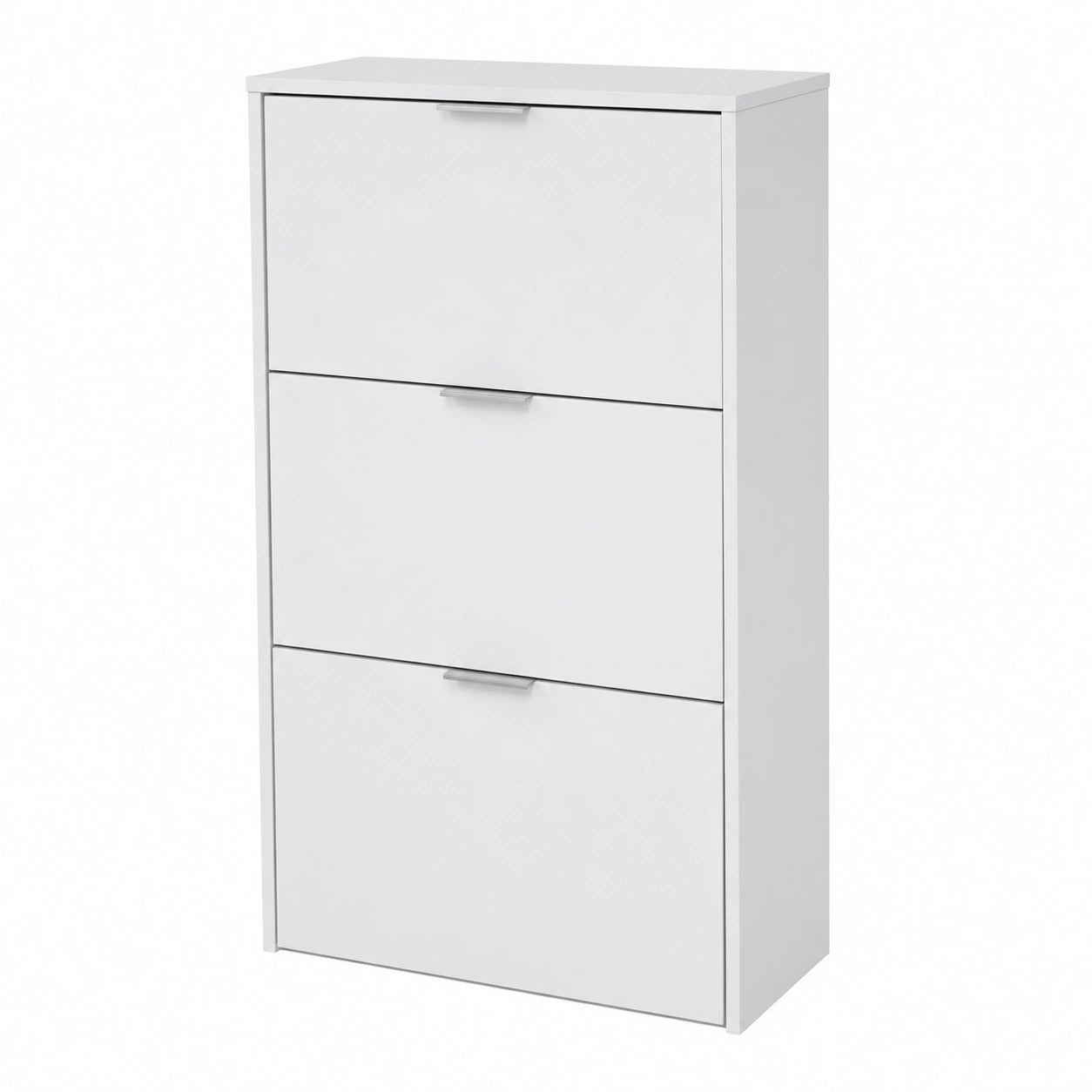 Zapatero Blanco Brillo, 3 Puertas, Diseño Compacto de 60x113x22 cm