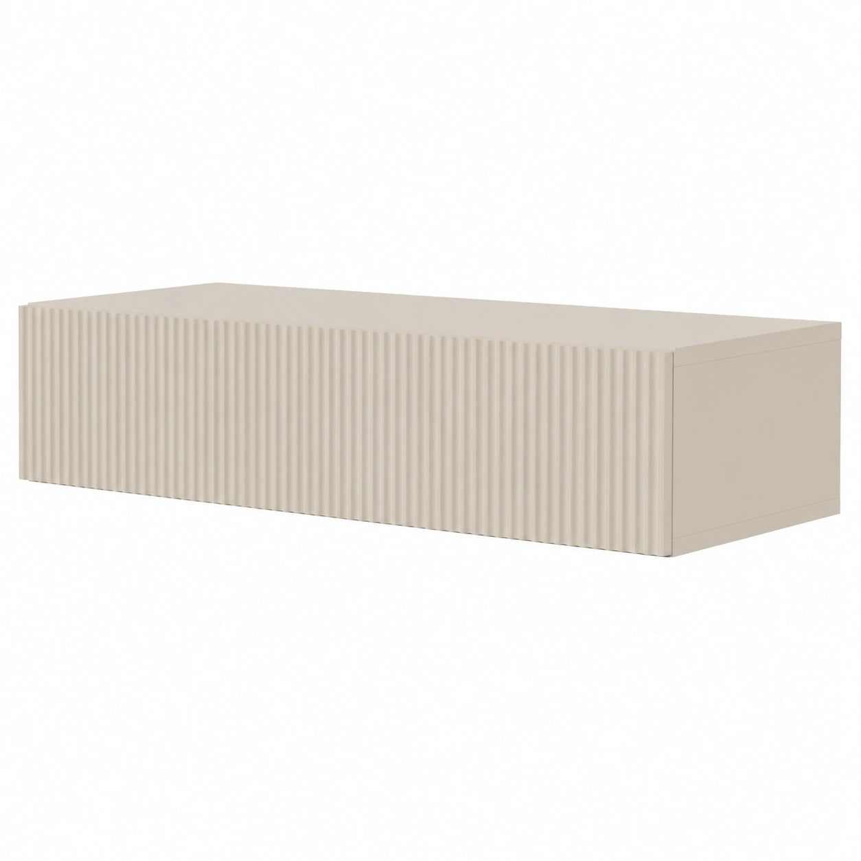 Consola Colgante Selsey con Cajón, 90 cm, Mueble Auxiliar para Entrada, Veldio en Gris Beige
