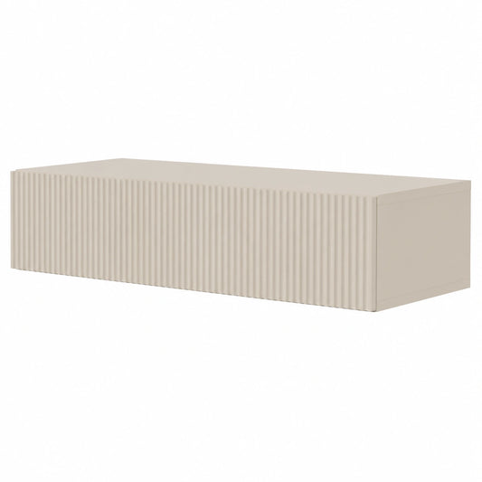 Consola Colgante Selsey con Cajón, 90 cm, Mueble Auxiliar para Entrada, Veldio en Gris Beige