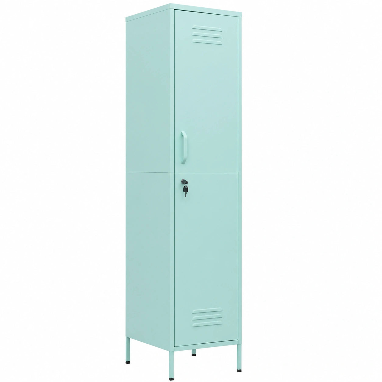Armario Metálico Escolar de Almacenamiento Verde Menta 35x46x180 cm