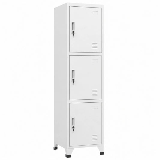 Armario Metálico con 3 Puertas para Vestuario y Almacenaje 38x45x180 cm
