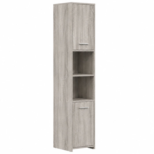 Armario de Baño de Madera Contrachapada Gris Sonoma con Almacenamiento