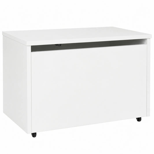 Cajón de Madera con Ruedas para Juguetes y Accesorios, 71x40x46 cm, Blanco