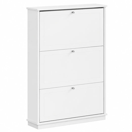 Mueble Zapatero de Madera, Ahorro de Espacio para Entradas y Pasillos, 76x18x113cm
