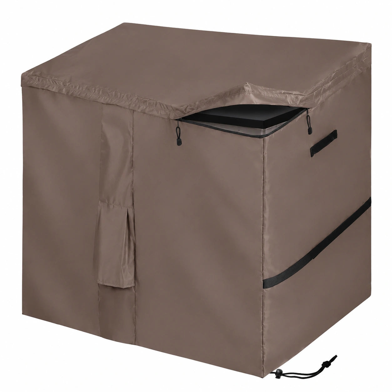 Cubierta Impermeable para Cobertizo de Jardín 420D Oxford Marrón, Tapa Abatible Rápida, Compatible con Store It Out (147x86x125cm)