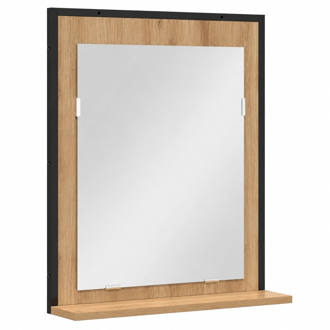 Armario de baño de pared con espejo de roble hecho a mano, 50x12x60 cm, práctico almacenaje para tocador