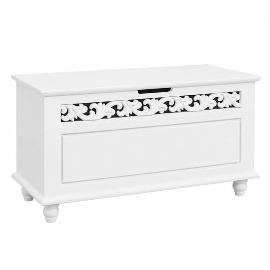 Baúl de Madera Blanco Multifuncional 80x40x48cm de Casaria