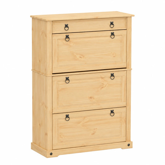 Armario Zapatero de Madera de Pino Corona 99x32x138 cm vidaXL