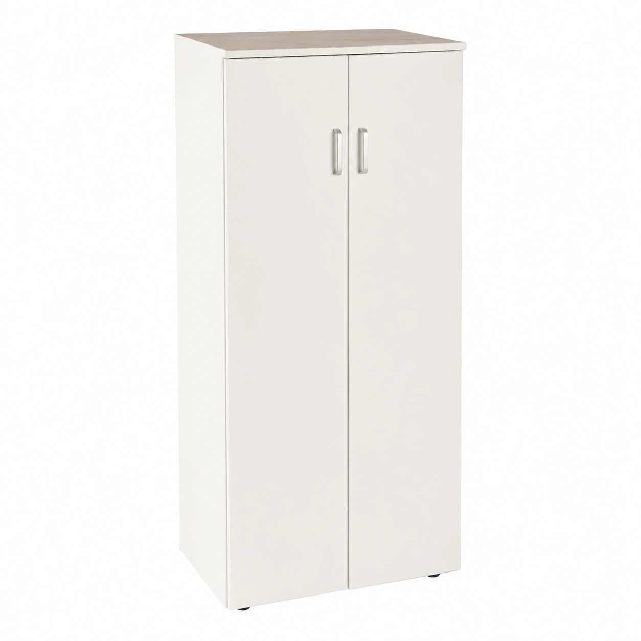 Armario Zapatero Blanco de Madera con Puertas Batientes, 60cm Ancho, 32.5cm Profundidad, 124cm Alto