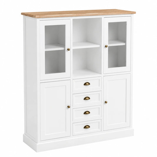 Vitrina de Madera Blanca para Decoración 115x35x130.5 cm
