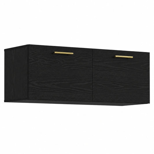 Armario de Pared Negro Roble 100x37x35 cm
