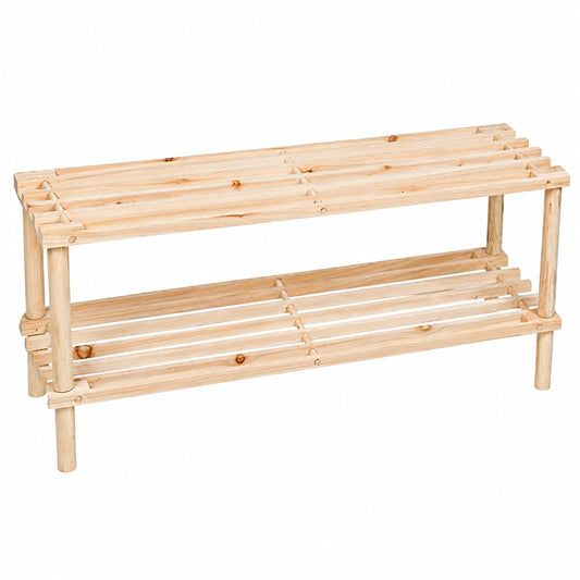 Zapatero de Madera de 2 Niveles para Entrada y Dormitorio
